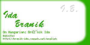 ida branik business card